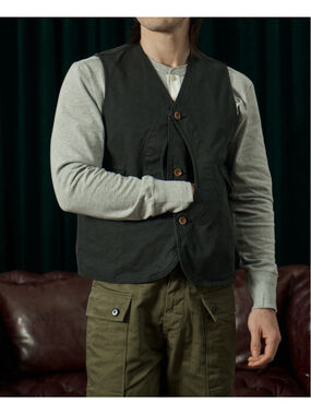 Bronson 1930s Canvas Game Pockets Vest Dark Green Size L USA SHIPP
